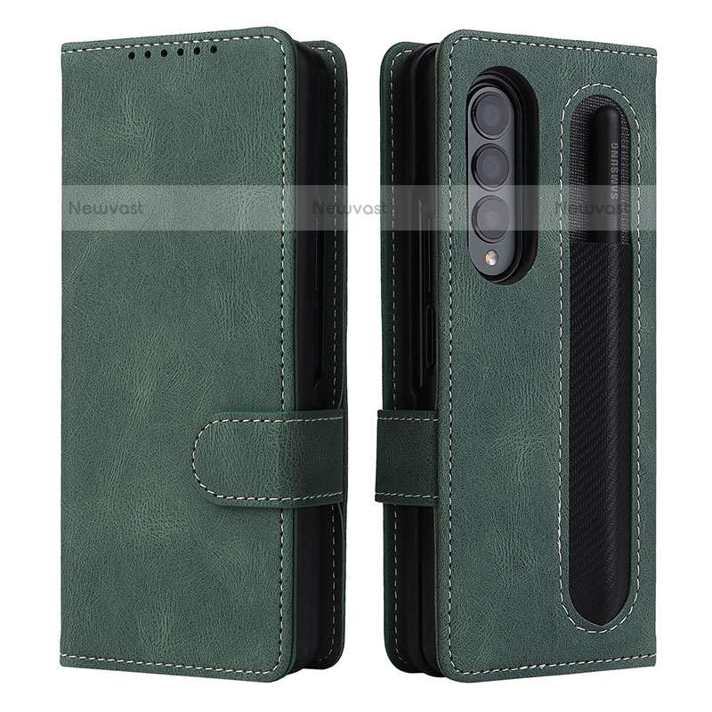 Leather Case Stands Flip Cover Holder BY3 for Samsung Galaxy Z Fold3 5G