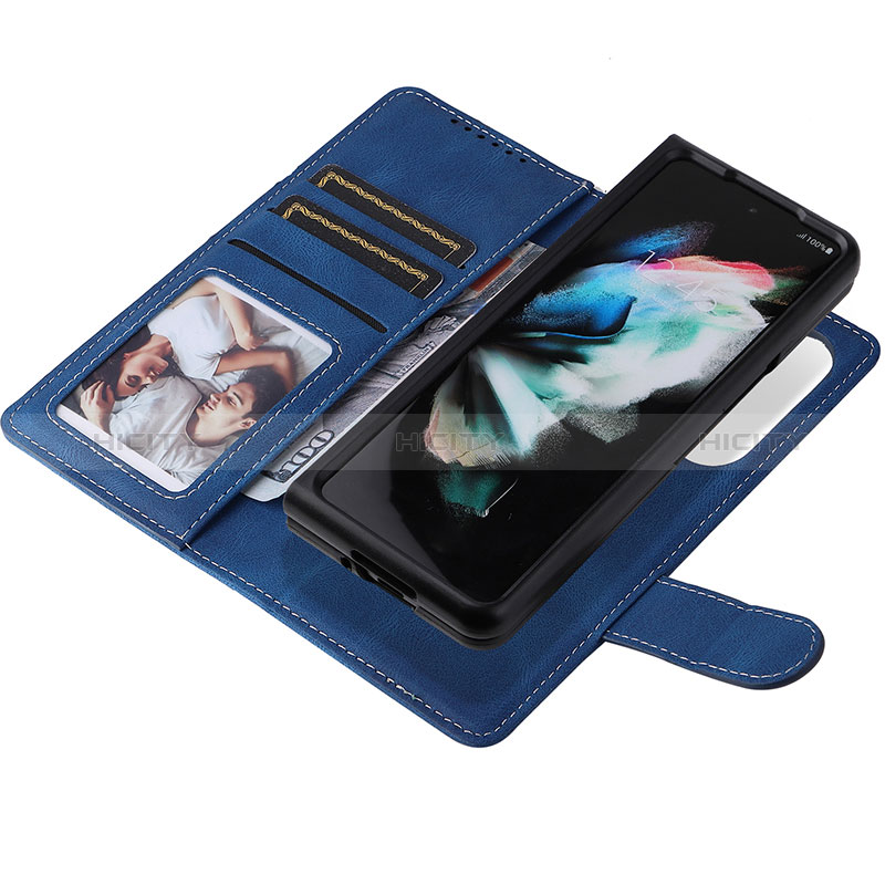 Leather Case Stands Flip Cover Holder BY3 for Samsung Galaxy Z Fold4 5G