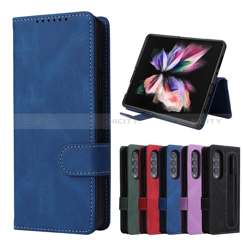 Leather Case Stands Flip Cover Holder BY3 for Samsung Galaxy Z Fold4 5G