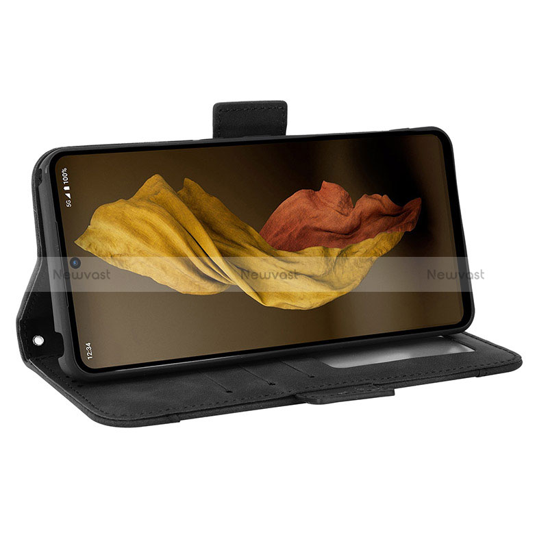 Leather Case Stands Flip Cover Holder BY3 for Sharp Aquos R7