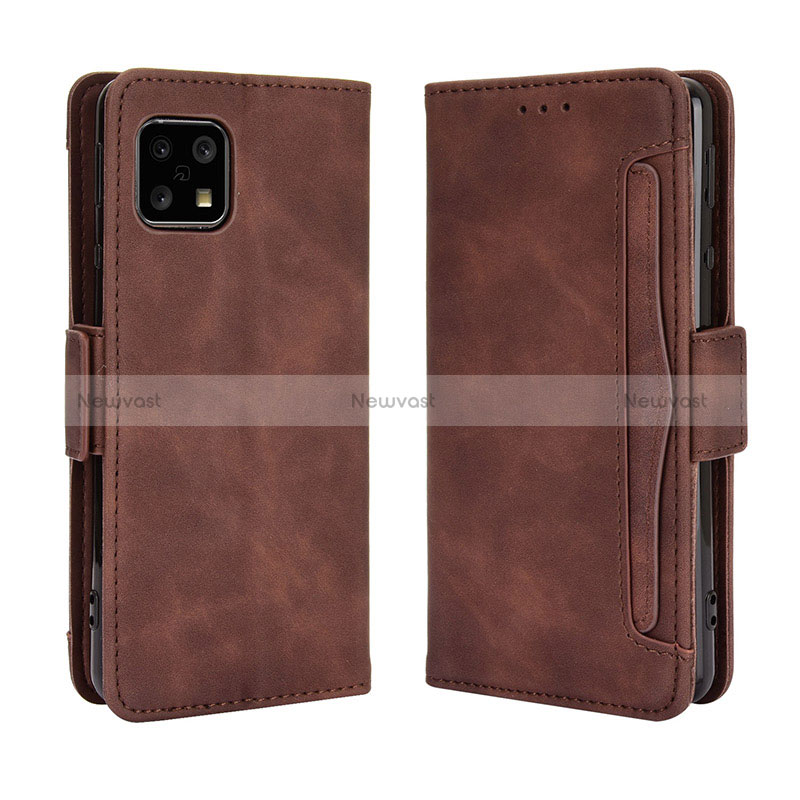 Leather Case Stands Flip Cover Holder BY3 for Sharp Aquos Sense4