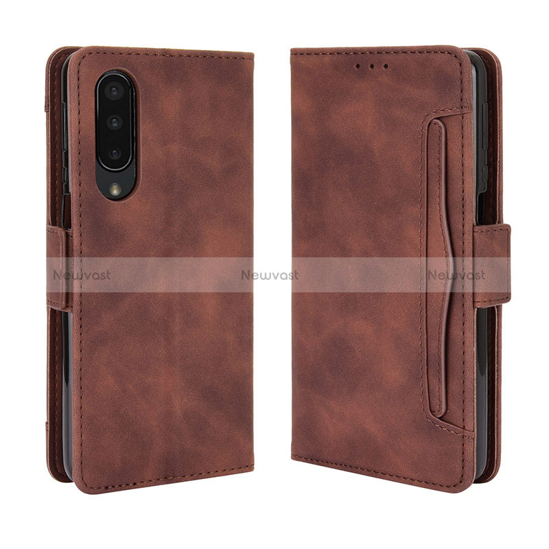 Leather Case Stands Flip Cover Holder BY3 for Sharp Aquos Zero5G basic Brown