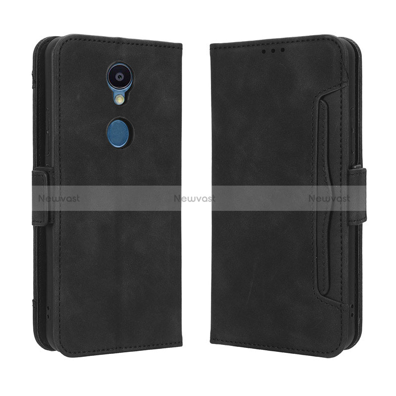 Leather Case Stands Flip Cover Holder BY3 for Sharp Rouvo V Black