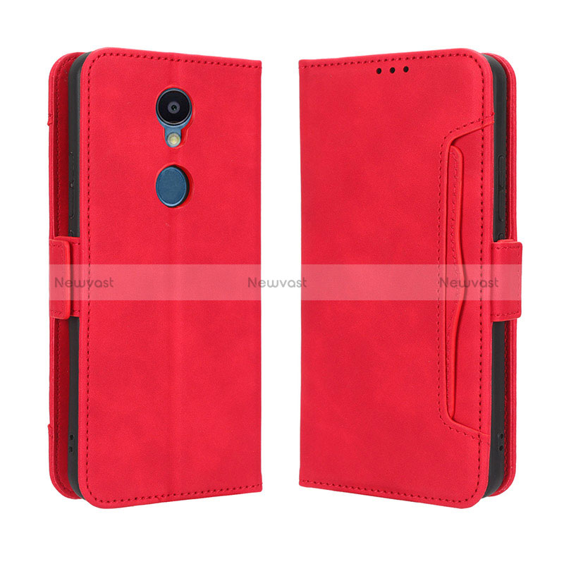 Leather Case Stands Flip Cover Holder BY3 for Sharp Rouvo V Red