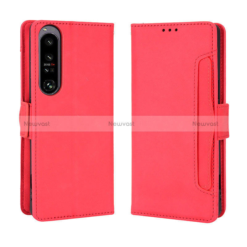 Leather Case Stands Flip Cover Holder BY3 for Sony Xperia 1 IV