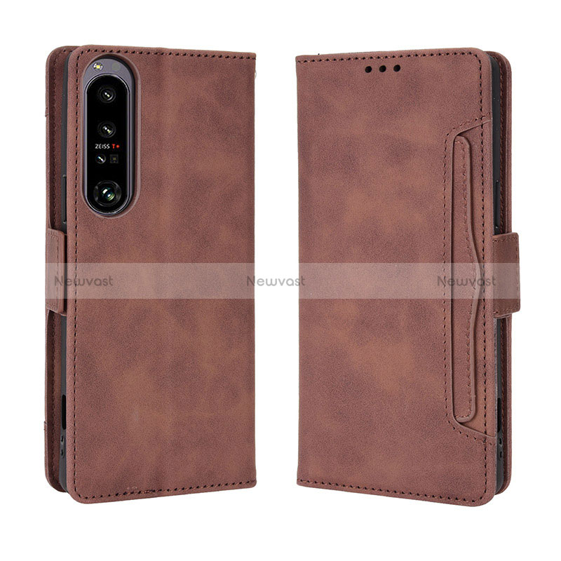 Leather Case Stands Flip Cover Holder BY3 for Sony Xperia 1 IV