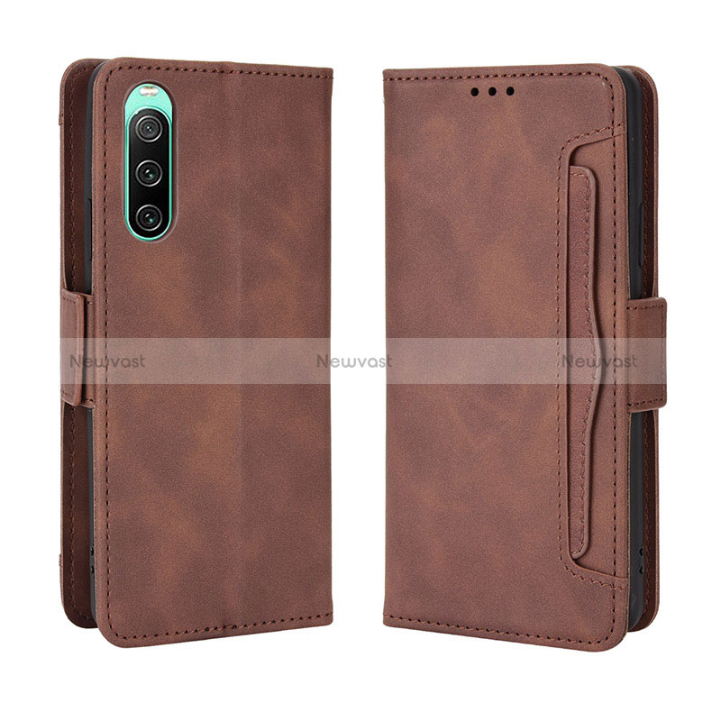 Leather Case Stands Flip Cover Holder BY3 for Sony Xperia 10 IV SO-52C