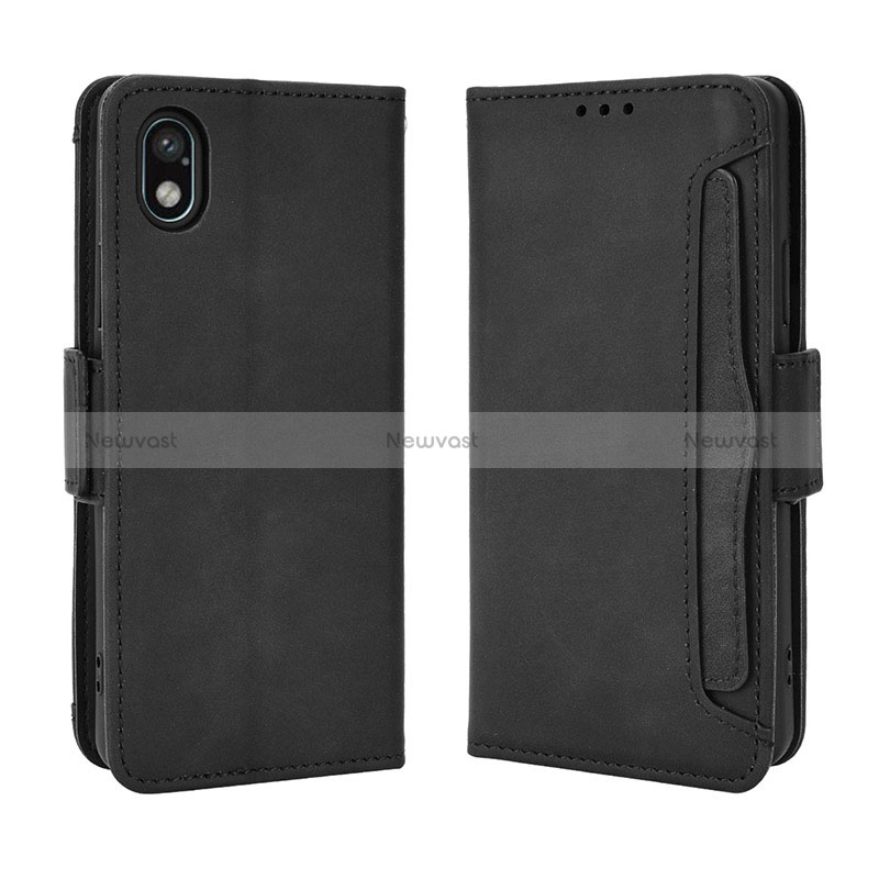 Leather Case Stands Flip Cover Holder BY3 for Sony Xperia Ace III Black