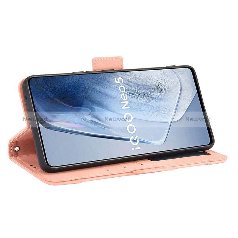 Leather Case Stands Flip Cover Holder BY3 for Vivo iQOO 7 India 5G