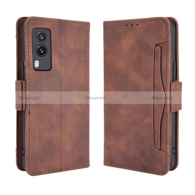 Leather Case Stands Flip Cover Holder BY3 for Vivo V21e 5G