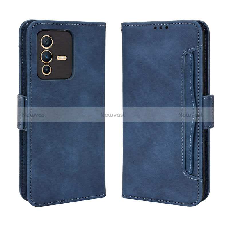 Leather Case Stands Flip Cover Holder BY3 for Vivo V23 Pro 5G Blue