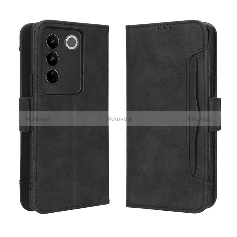 Leather Case Stands Flip Cover Holder BY3 for Vivo V27 5G