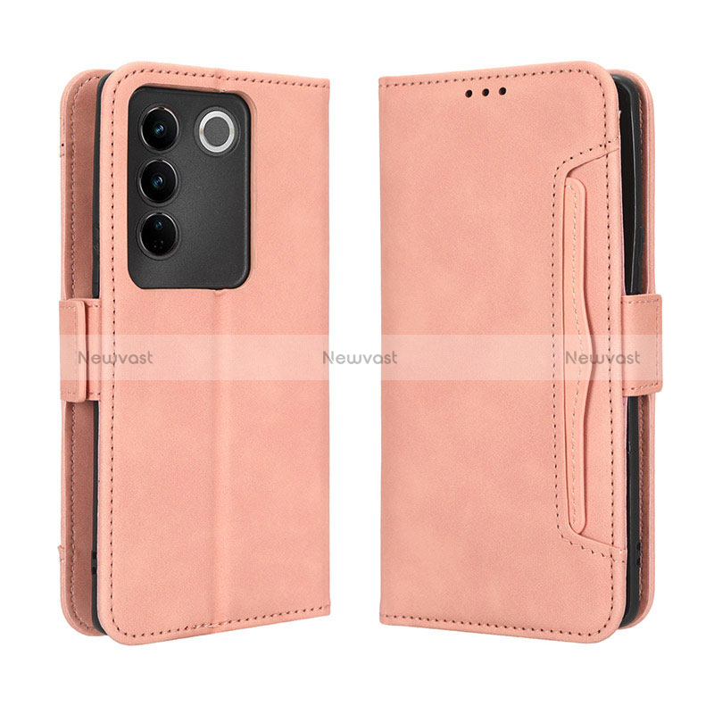 Leather Case Stands Flip Cover Holder BY3 for Vivo V27 5G