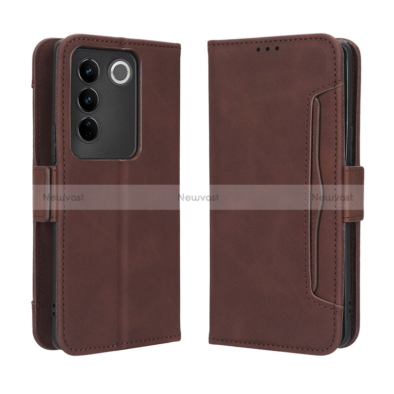 Leather Case Stands Flip Cover Holder BY3 for Vivo V27 5G