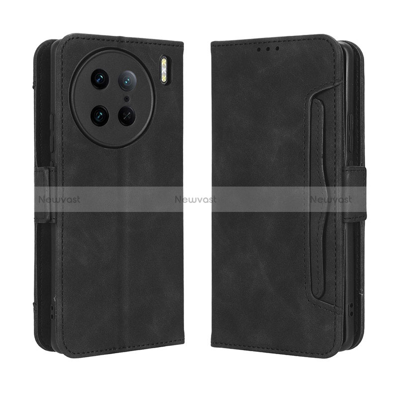 Leather Case Stands Flip Cover Holder BY3 for Vivo X90 Pro 5G