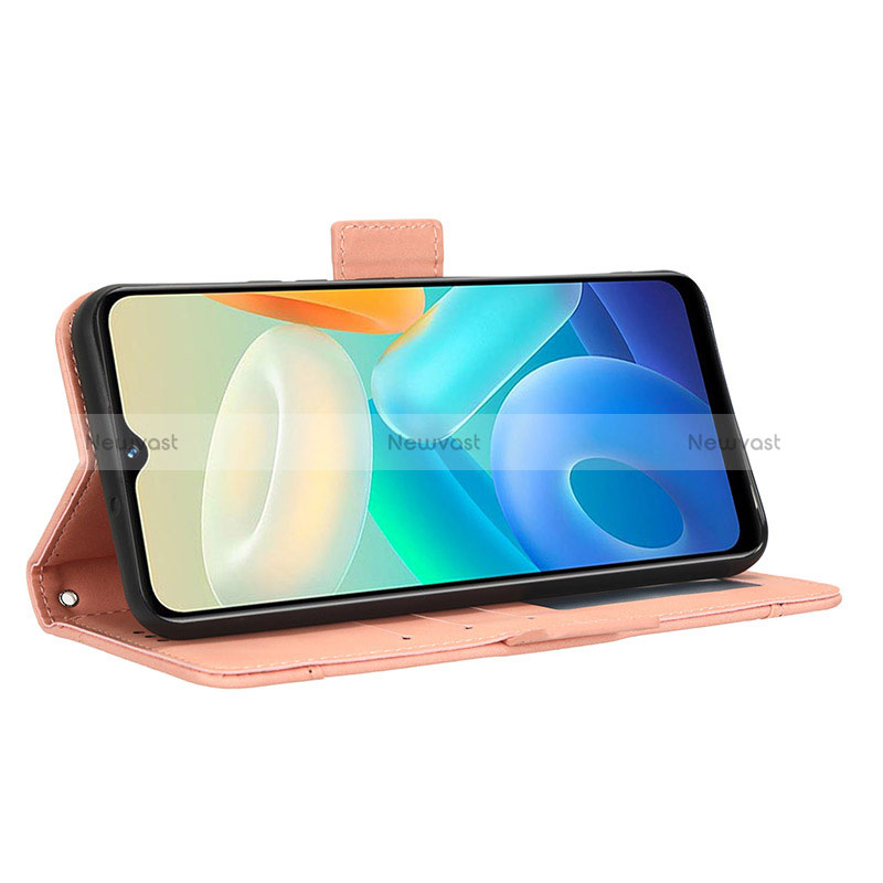 Leather Case Stands Flip Cover Holder BY3 for Vivo Y02S