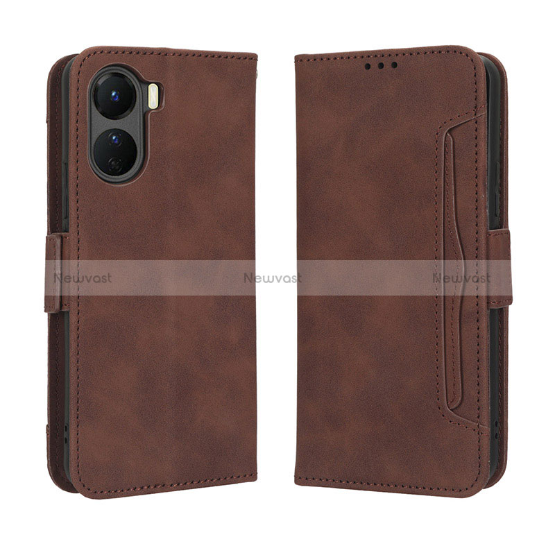 Leather Case Stands Flip Cover Holder BY3 for Vivo Y16