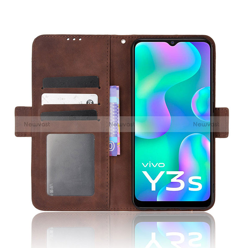 Leather Case Stands Flip Cover Holder BY3 for Vivo Y3s (2021)