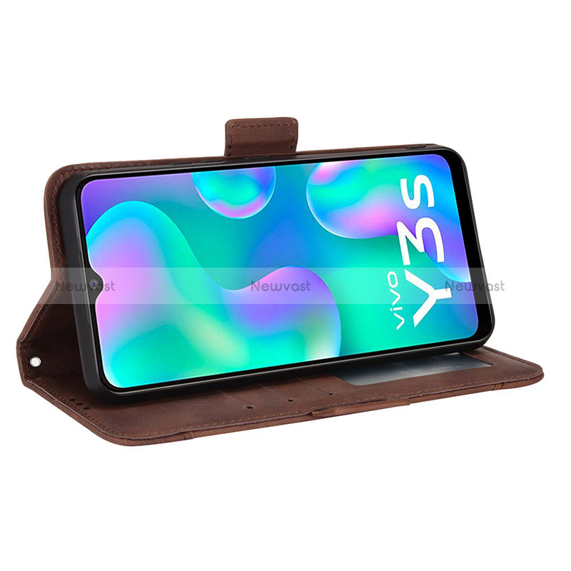 Leather Case Stands Flip Cover Holder BY3 for Vivo Y3s (2021)