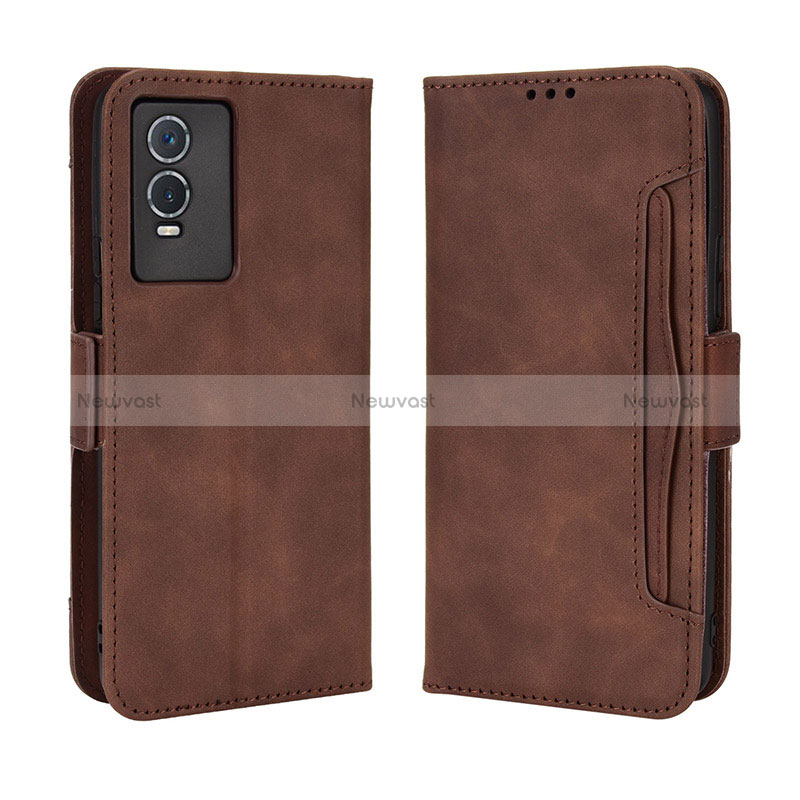 Leather Case Stands Flip Cover Holder BY3 for Vivo Y74s 5G