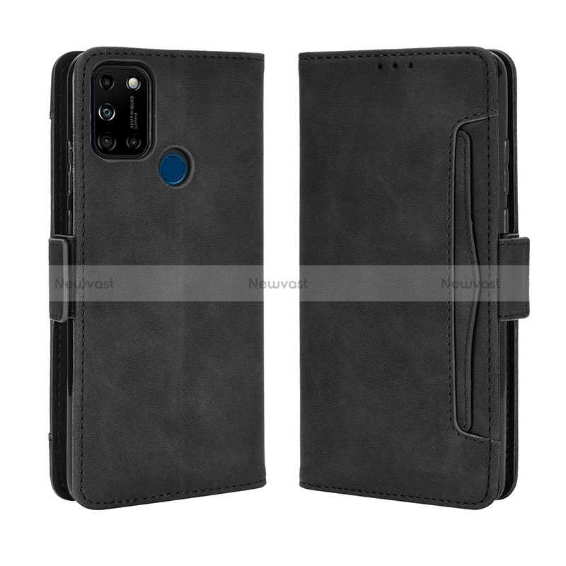 Leather Case Stands Flip Cover Holder BY3 for Wiko View5 Plus Black