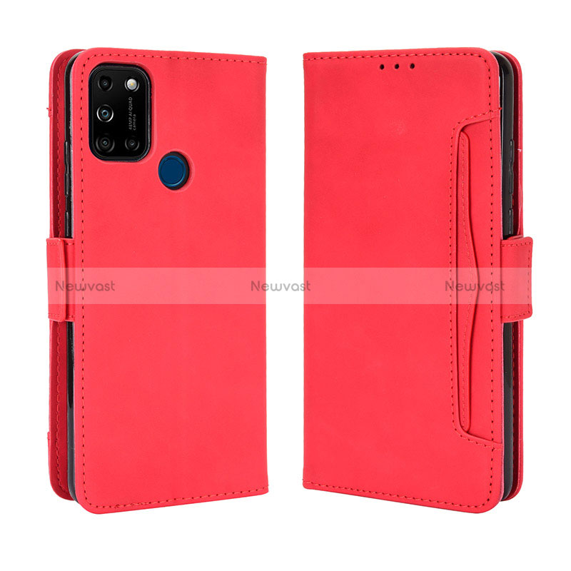 Leather Case Stands Flip Cover Holder BY3 for Wiko View5 Plus Red