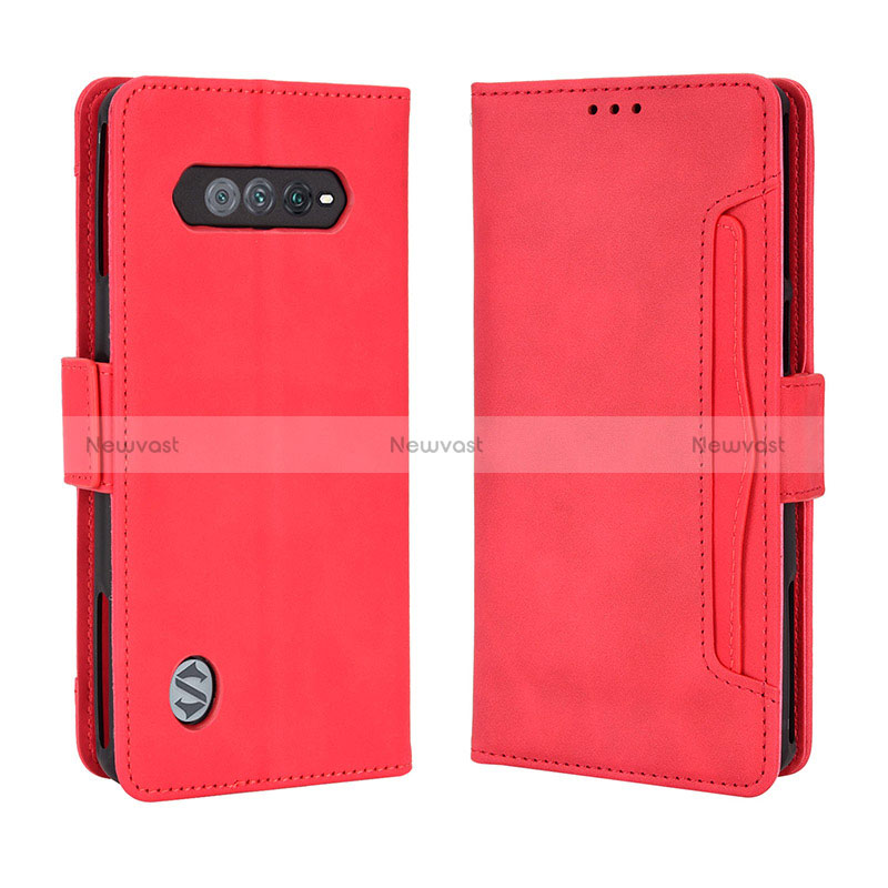 Leather Case Stands Flip Cover Holder BY3 for Xiaomi Black Shark 4S 5G Red