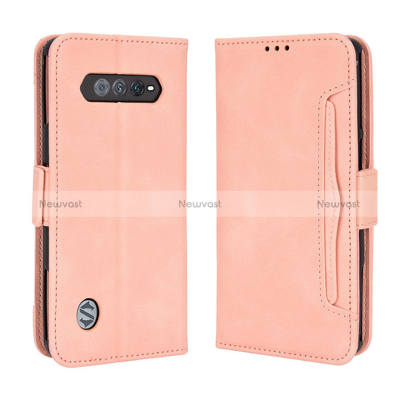 Leather Case Stands Flip Cover Holder BY3 for Xiaomi Black Shark 4S Pro 5G Pink