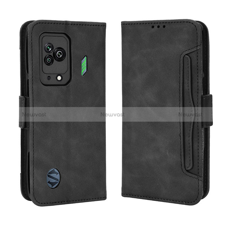 Leather Case Stands Flip Cover Holder BY3 for Xiaomi Black Shark 5 5G Black