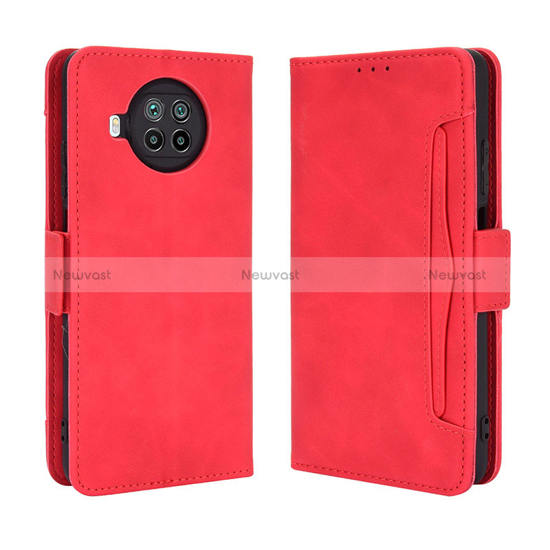 Leather Case Stands Flip Cover Holder BY3 for Xiaomi Mi 10i 5G Red