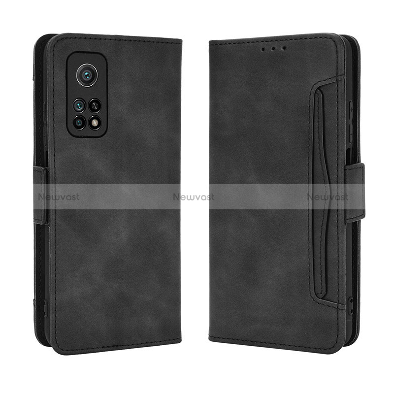 Leather Case Stands Flip Cover Holder BY3 for Xiaomi Mi 10T 5G Black