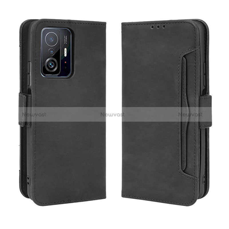 Leather Case Stands Flip Cover Holder BY3 for Xiaomi Mi 11T Pro 5G Black