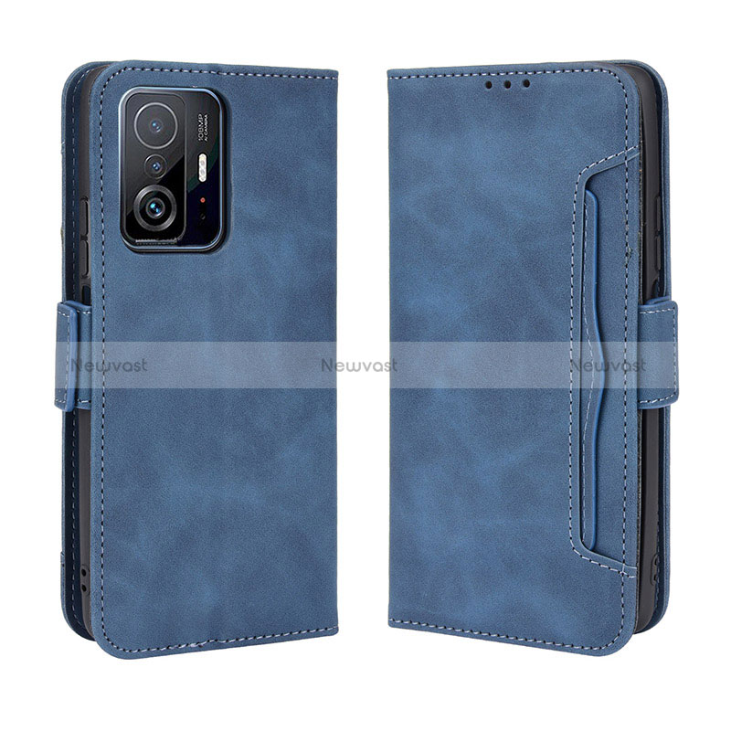 Leather Case Stands Flip Cover Holder BY3 for Xiaomi Mi 11T Pro 5G Blue