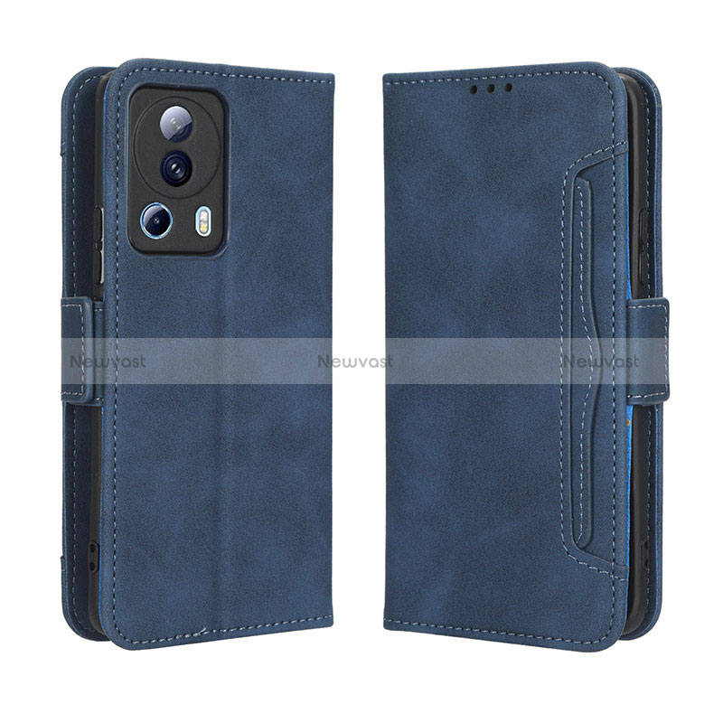 Leather Case Stands Flip Cover Holder BY3 for Xiaomi Mi 13 Lite 5G Blue