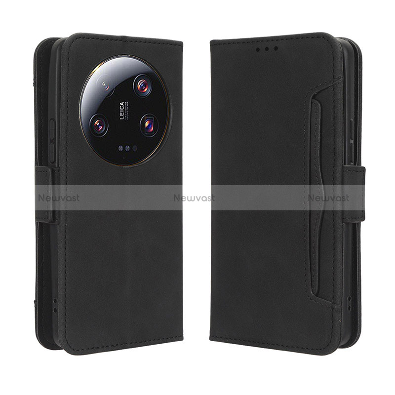 Leather Case Stands Flip Cover Holder BY3 for Xiaomi Mi 13 Ultra 5G Black