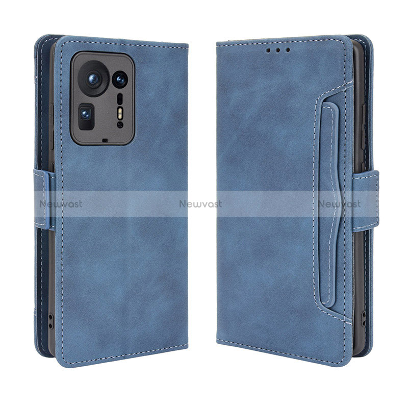 Leather Case Stands Flip Cover Holder BY3 for Xiaomi Mi Mix 4 5G Blue