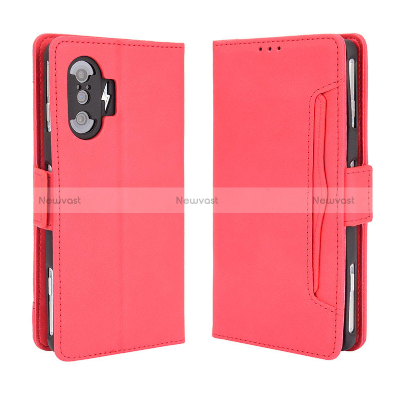 Leather Case Stands Flip Cover Holder BY3 for Xiaomi Poco F3 GT 5G Red