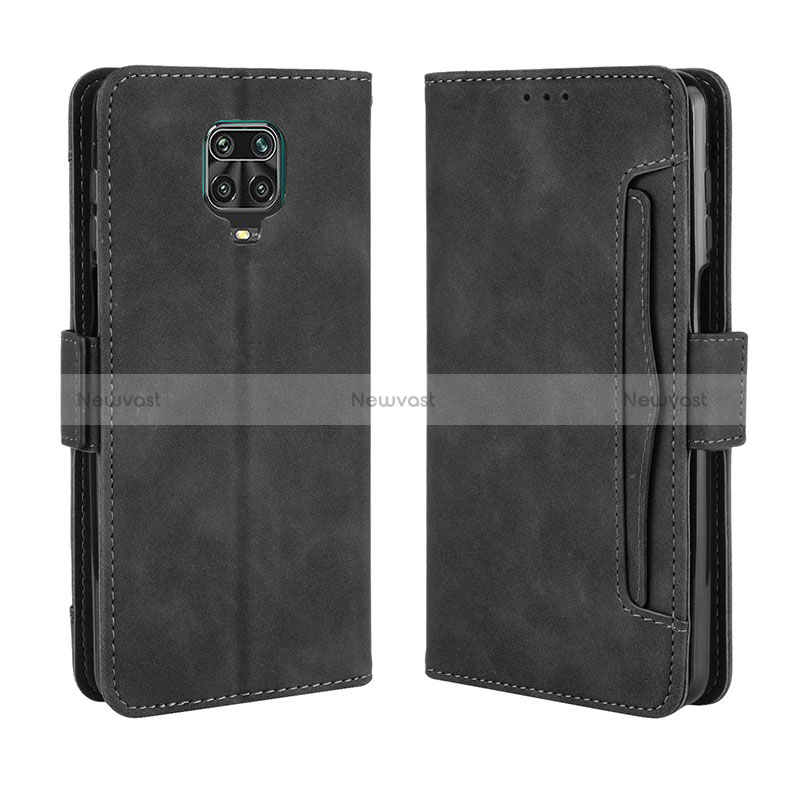 Leather Case Stands Flip Cover Holder BY3 for Xiaomi Poco M2 Pro Black