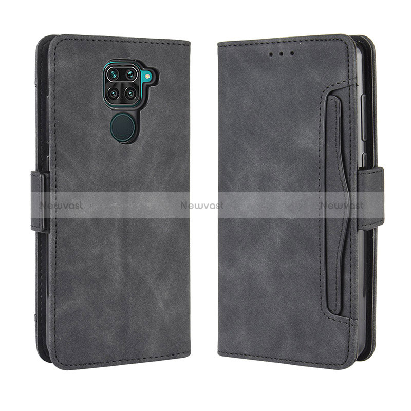 Leather Case Stands Flip Cover Holder BY3 for Xiaomi Redmi 10X 4G Black