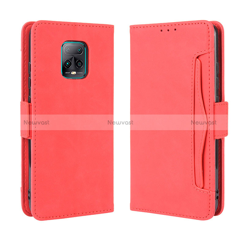 Leather Case Stands Flip Cover Holder BY3 for Xiaomi Redmi 10X 5G Red