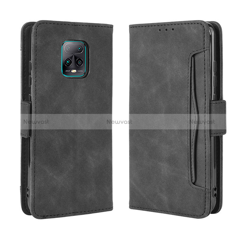 Leather Case Stands Flip Cover Holder BY3 for Xiaomi Redmi 10X Pro 5G Black