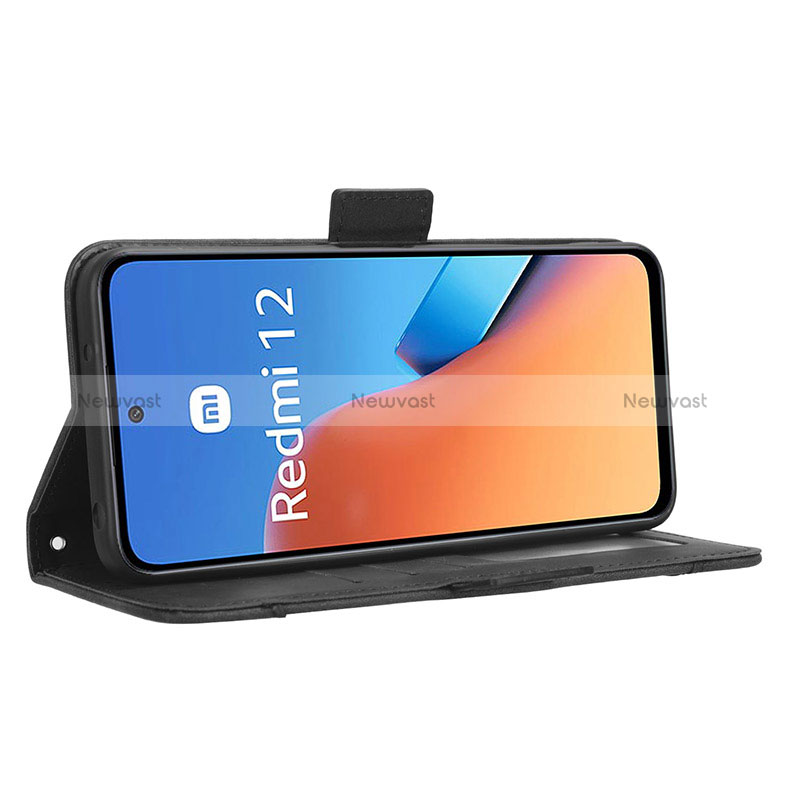 Leather Case Stands Flip Cover Holder BY3 for Xiaomi Redmi 12 4G