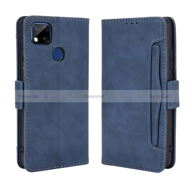 Leather Case Stands Flip Cover Holder BY3 for Xiaomi Redmi 9 Activ Blue