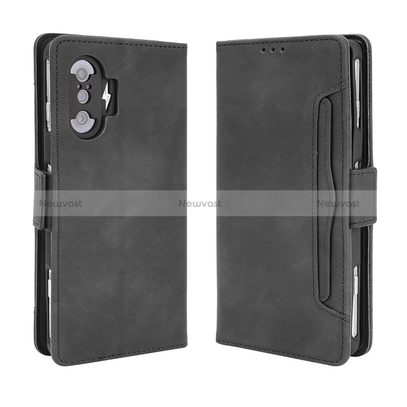 Leather Case Stands Flip Cover Holder BY3 for Xiaomi Redmi K40 Gaming 5G Black