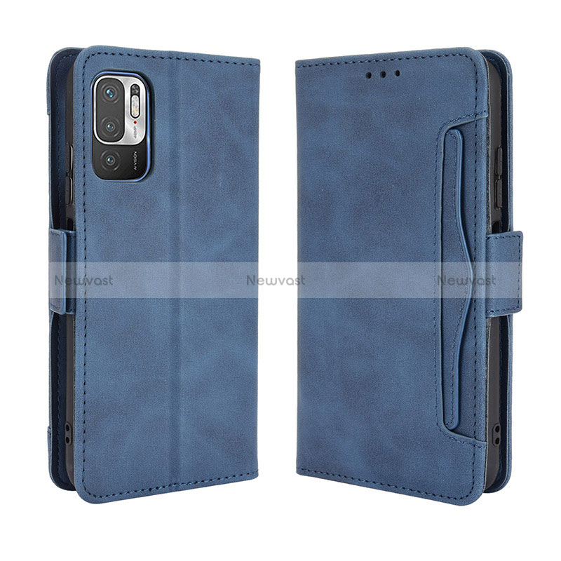 Leather Case Stands Flip Cover Holder BY3 for Xiaomi Redmi Note 11 SE 5G Blue