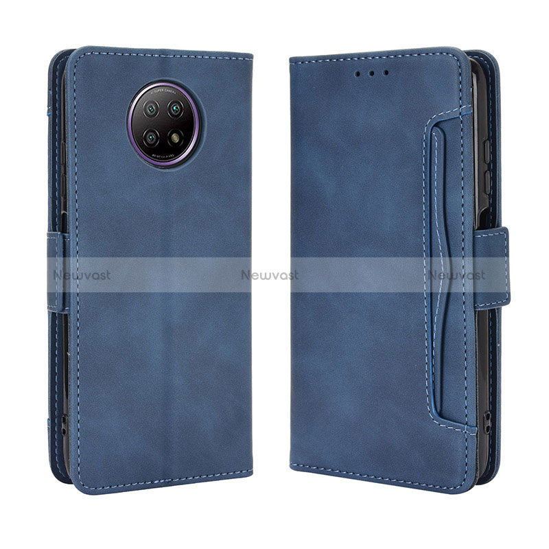 Leather Case Stands Flip Cover Holder BY3 for Xiaomi Redmi Note 9T 5G Blue