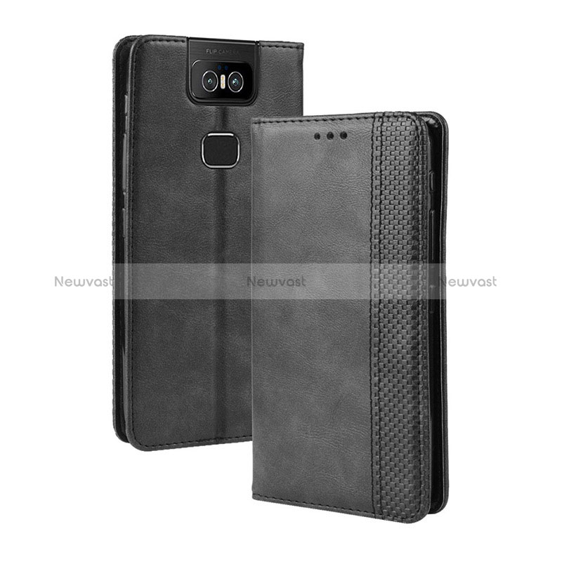 Leather Case Stands Flip Cover Holder BY4 for Asus Zenfone 6 ZS630KL