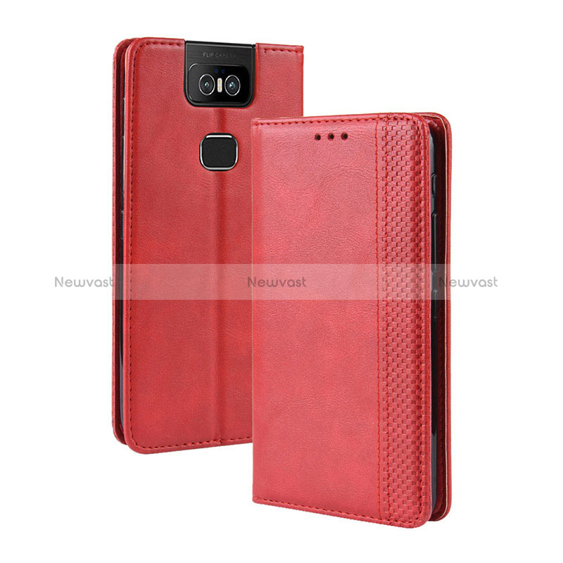 Leather Case Stands Flip Cover Holder BY4 for Asus Zenfone 6 ZS630KL