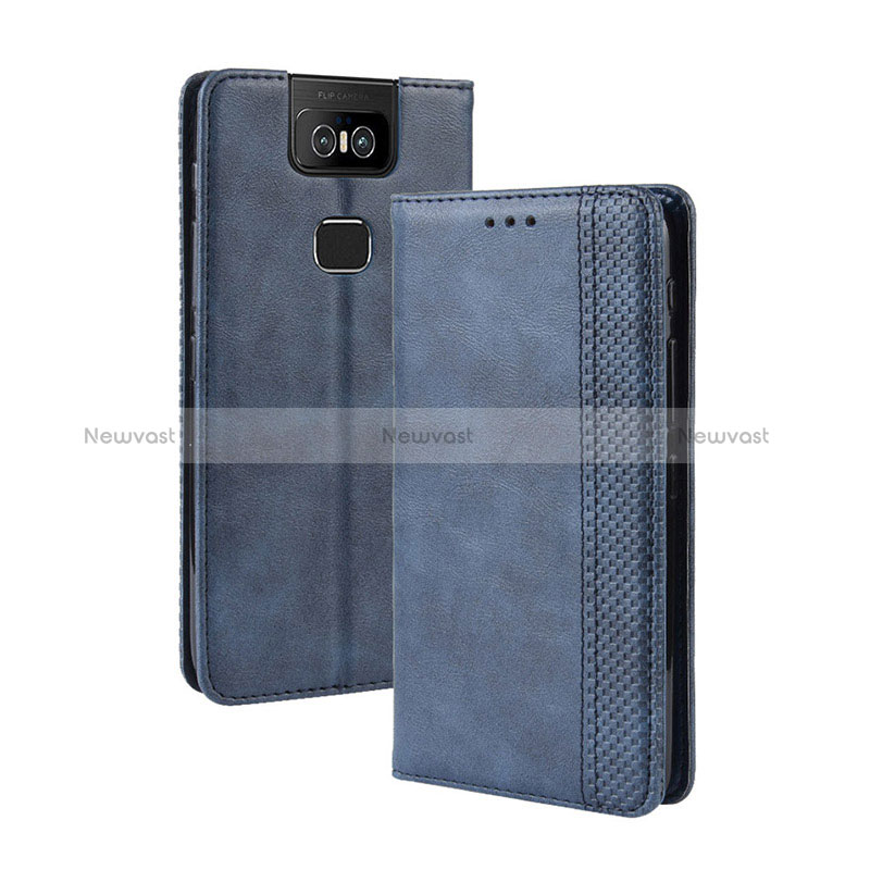 Leather Case Stands Flip Cover Holder BY4 for Asus Zenfone 6 ZS630KL