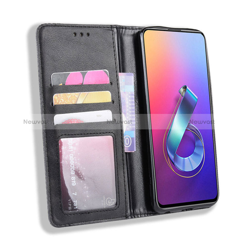 Leather Case Stands Flip Cover Holder BY4 for Asus Zenfone 6 ZS630KL